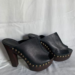 Never worn Charles David leather mules